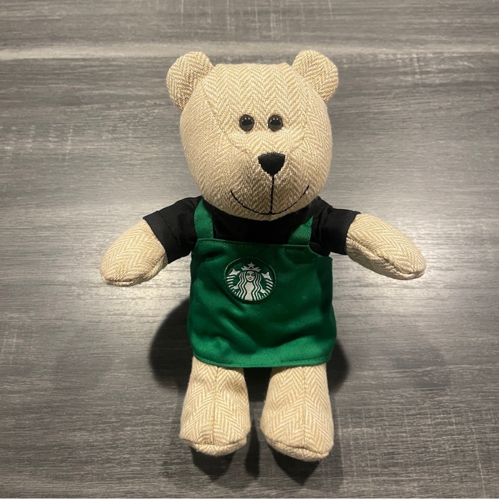 Starbucks 2016 Bearista Beat Brown Small Teddy Bear Green Apron - Picture 2 of 5